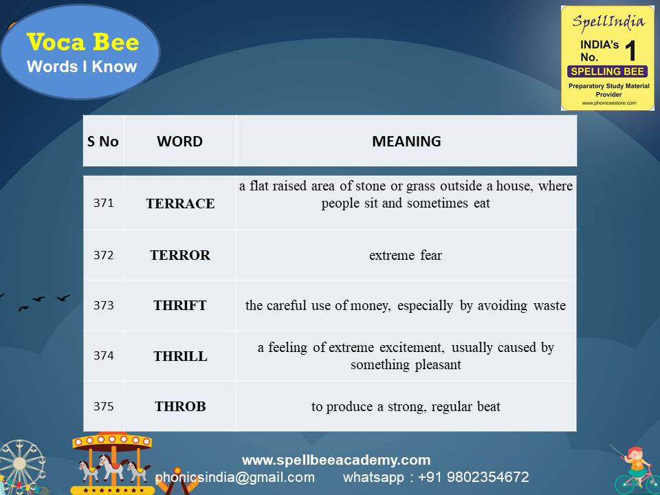 spell bee exam Questions for Class 1 2 3 4 5 to