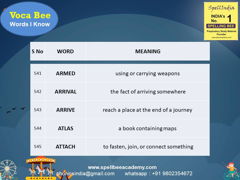 spell bee exam Questions for Class 1 2 3 4 5 to