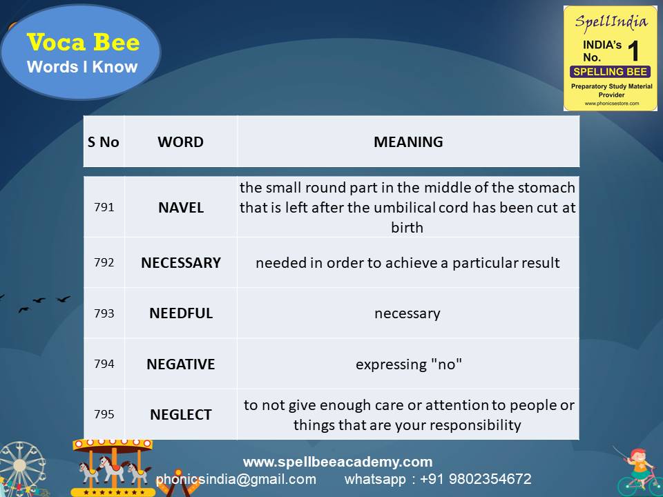 spelling bee exam Questions for Class 1 2 3 4 5 to