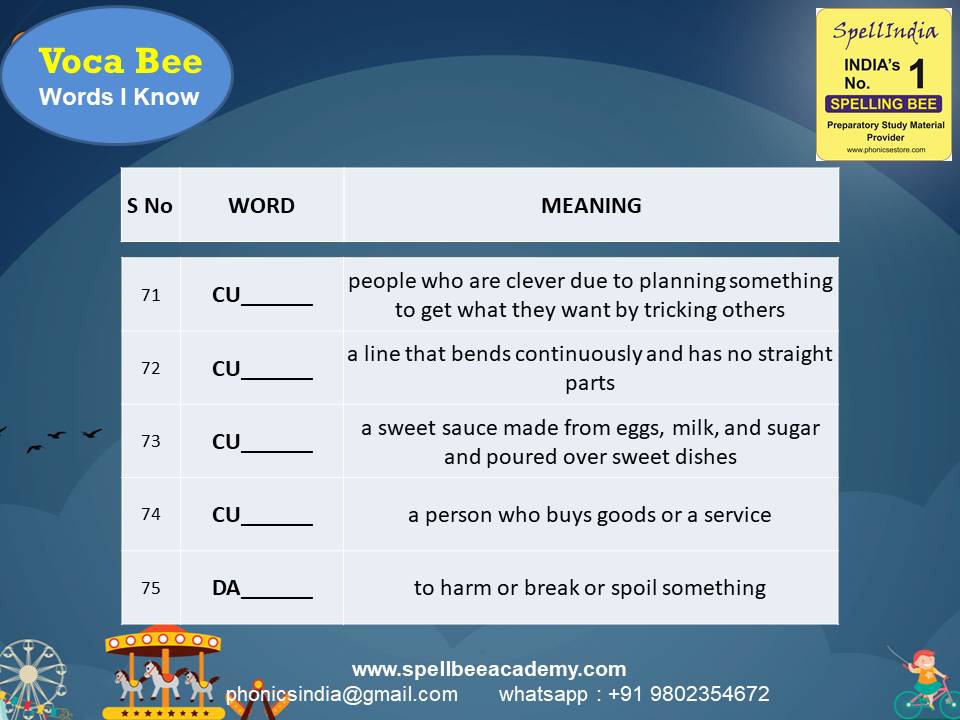 class 3 spell bee competition exam spelling