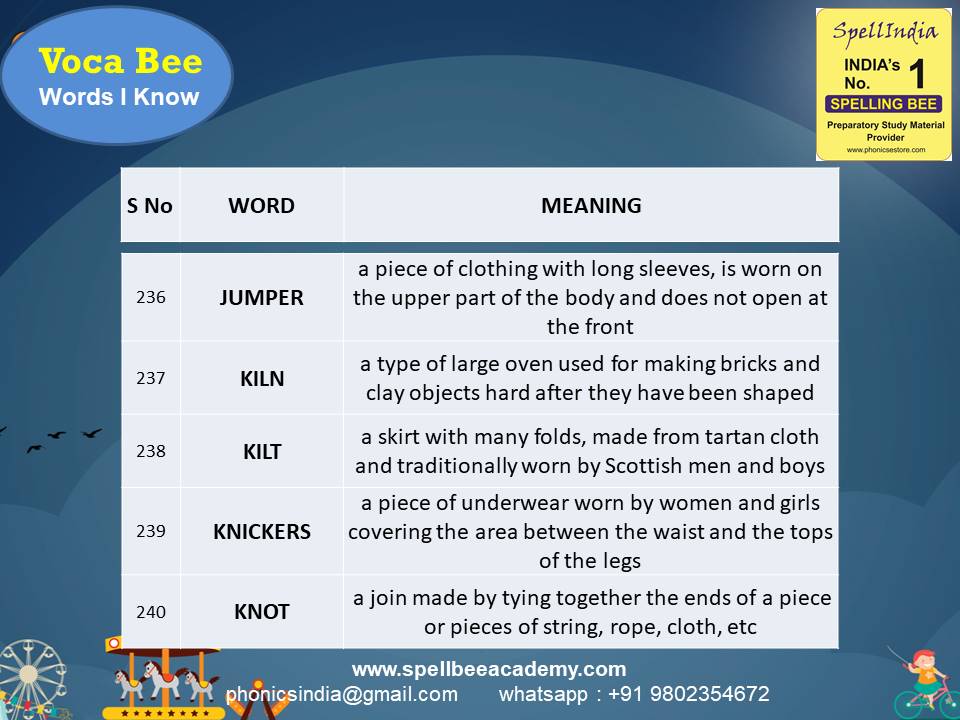 spell bee exam Olympiad Questions for Class 1 2 3 4 5 to