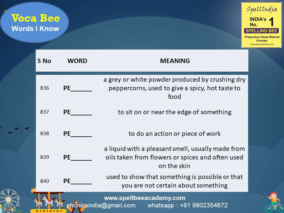 class 3 spell bee competition exam spelling