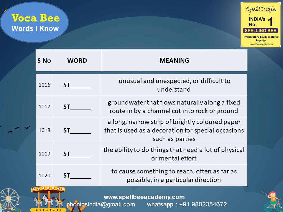 class 3 spell bee competition exam spelling