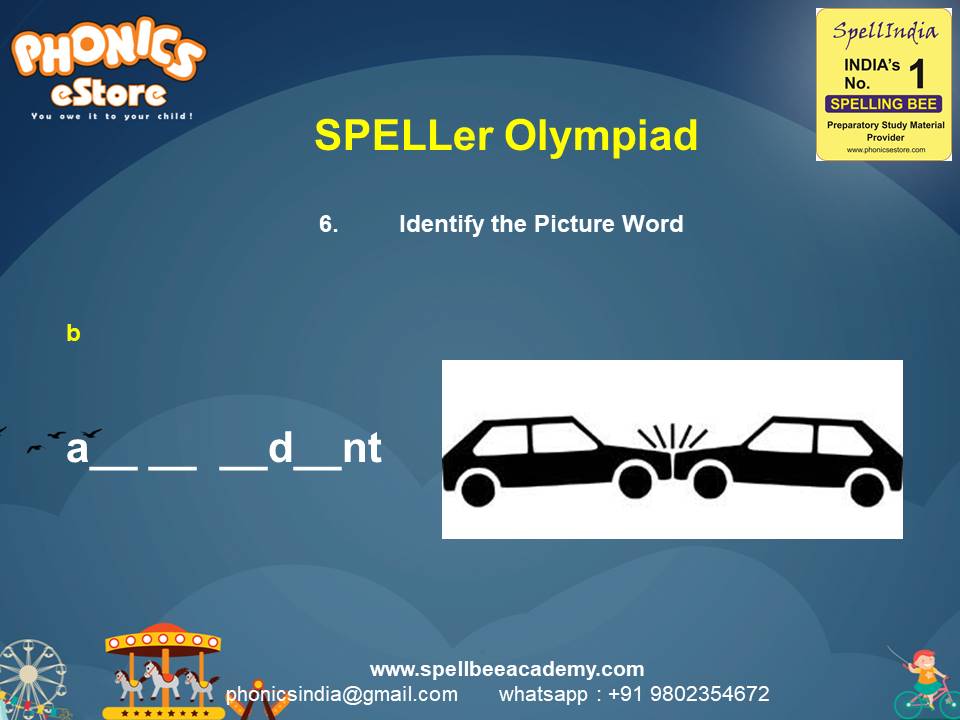 Spelling Spell Bee Olympiad Sample Questions for Class 1