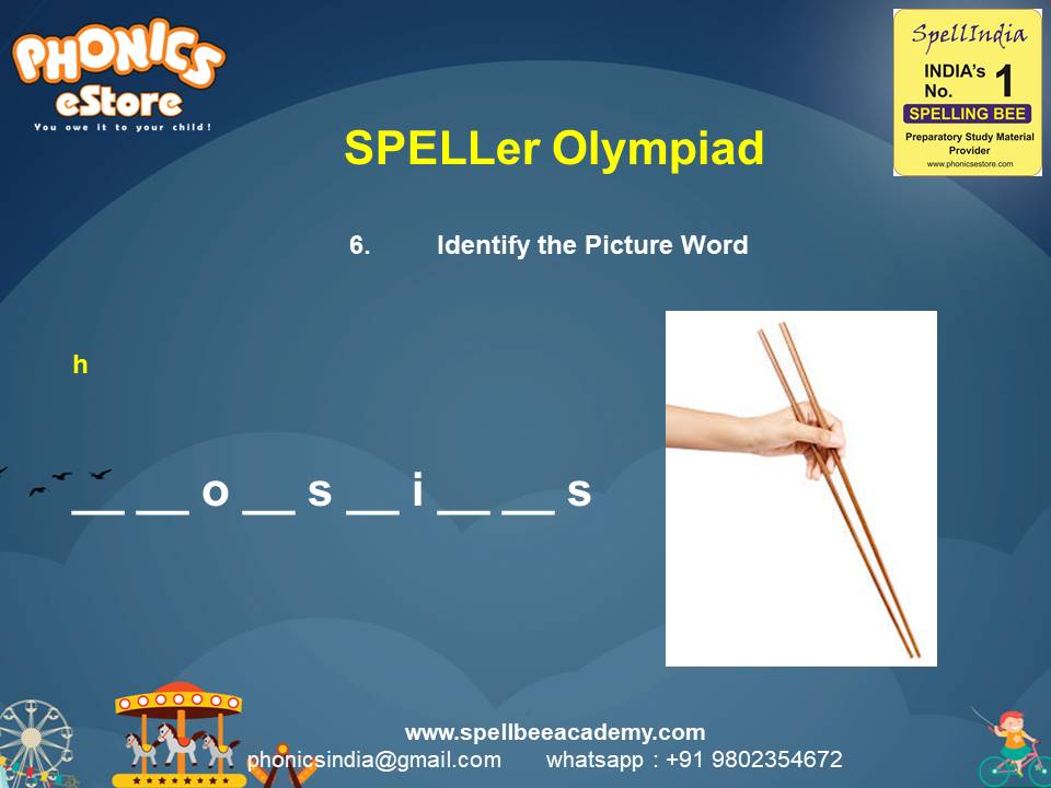 Spelling Spell Bee Olympiad Sample Questions for Class 1