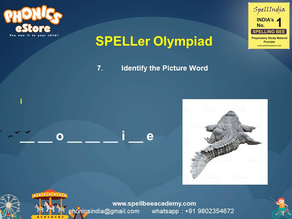 Spelling Spell Bee Olympiad Sample Questions for Class 1