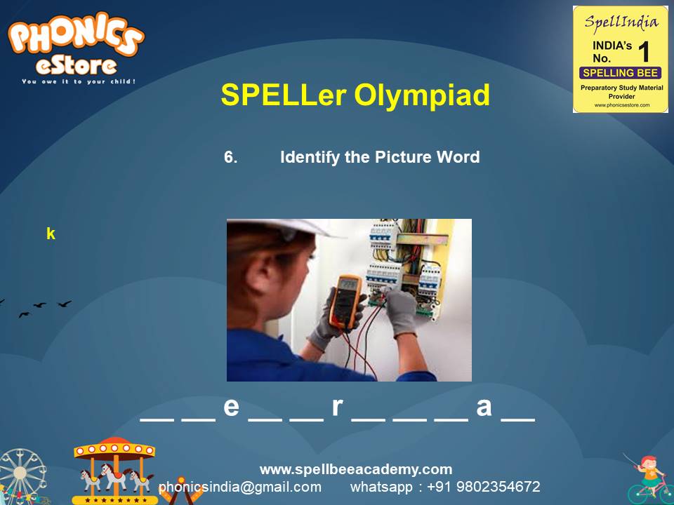 Spelling Spell Bee Olympiad Sample Questions for Class 1