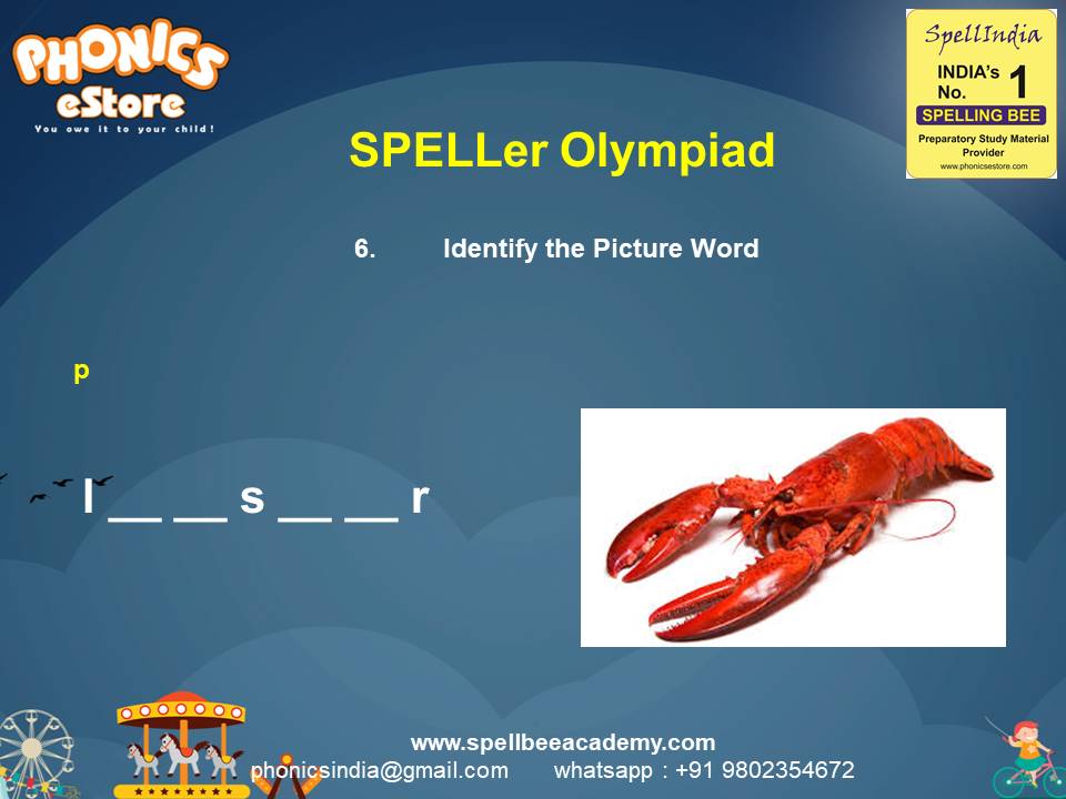 Spelling Spell Bee Olympiad Sample Questions for Class 1