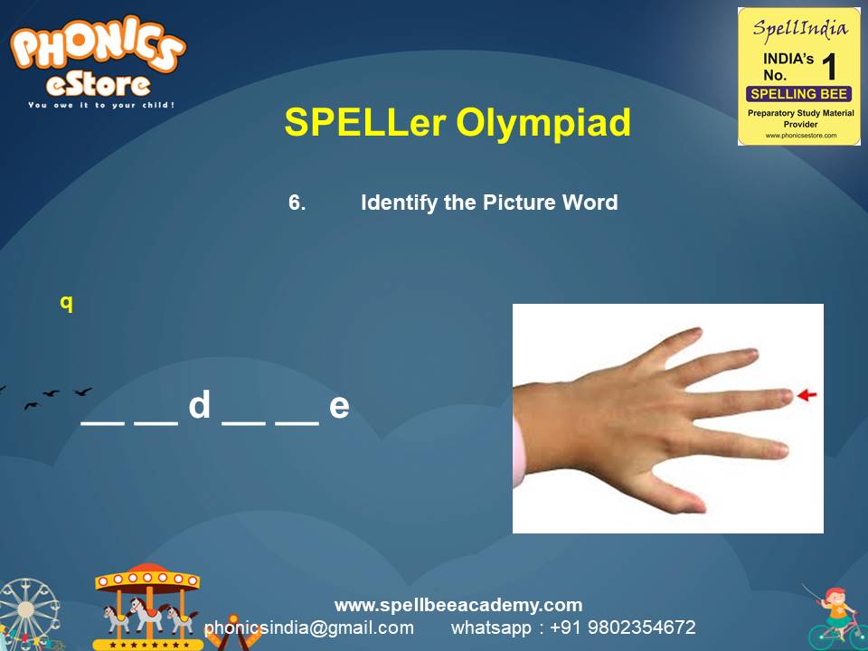 Spelling Spell Bee Olympiad Sample Questions for Class 1