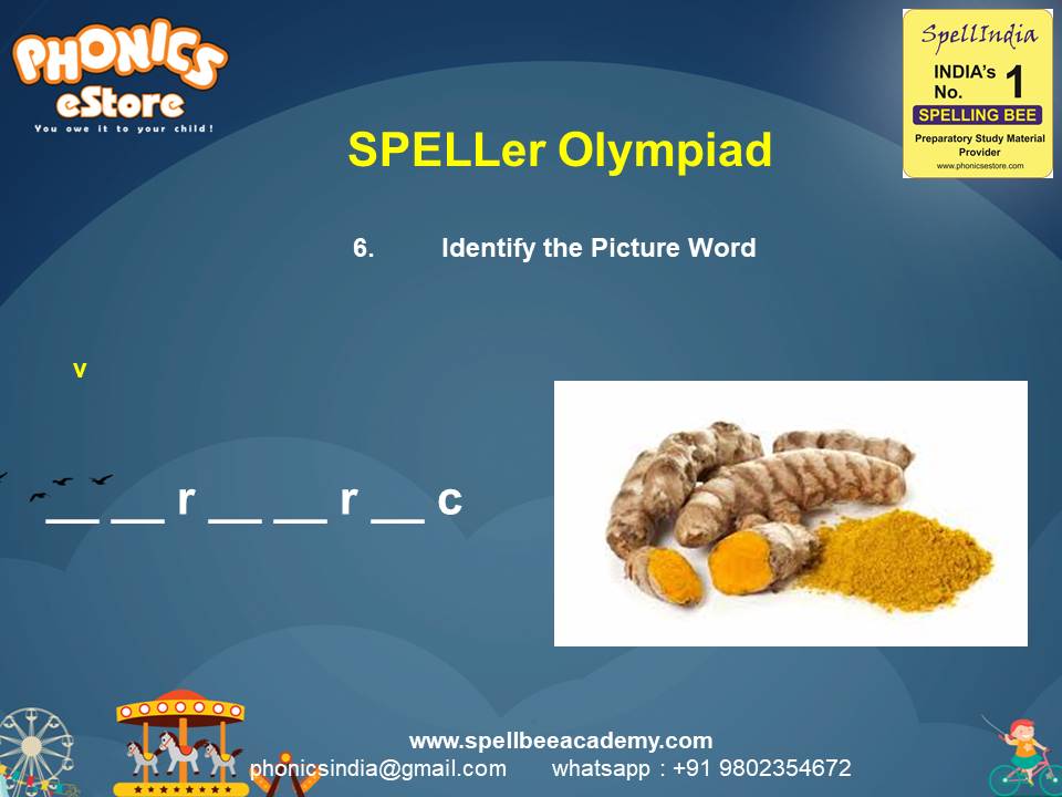 Spelling Spell Bee Olympiad Sample Questions for Class 1