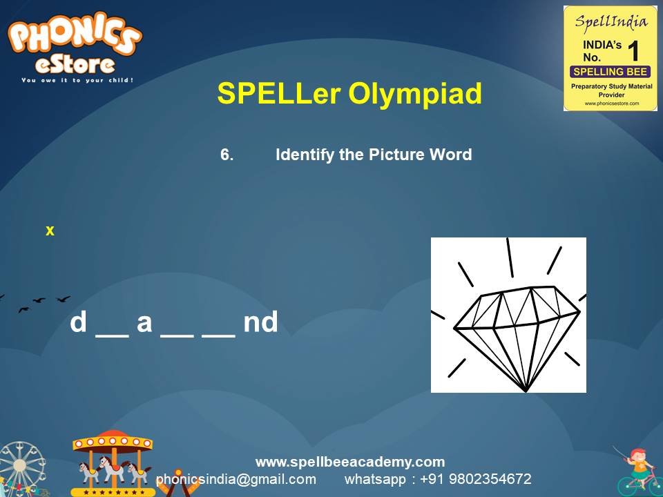 Spelling Spell Bee Olympiad Sample Questions for Class 1