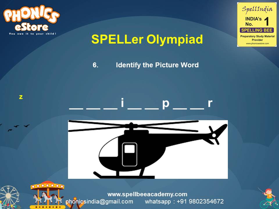 Spelling Spell Bee Olympiad Sample Questions for Class 1