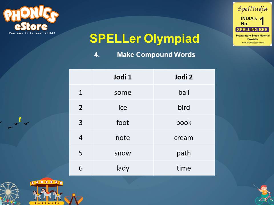 Spelling Spell Bee Olympiad Sample Questions for Class 2