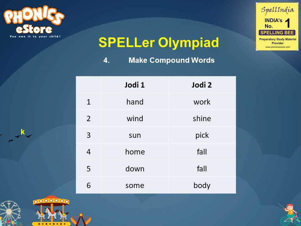 Spelling Spell Bee Olympiad Sample Questions for Class 2