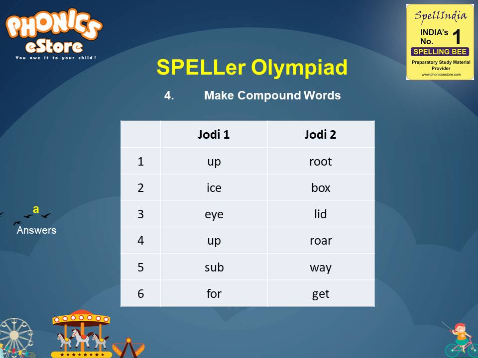 Spelling Spell Bee Olympiad Sample Questions for Class 2