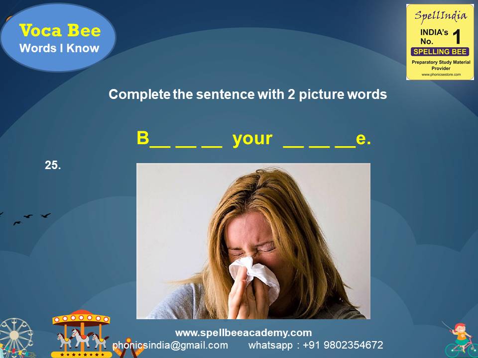 vocabulary spelling bee words for children