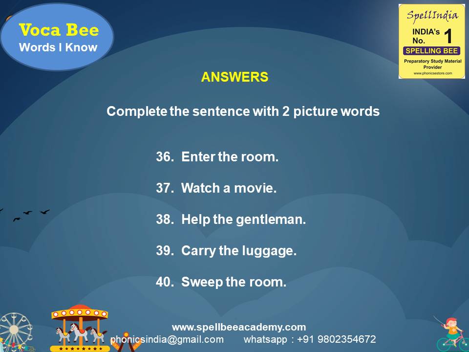 vocabulary spelling bee words for children