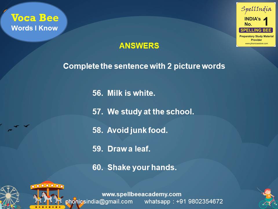 vocabulary spelling bee words for children