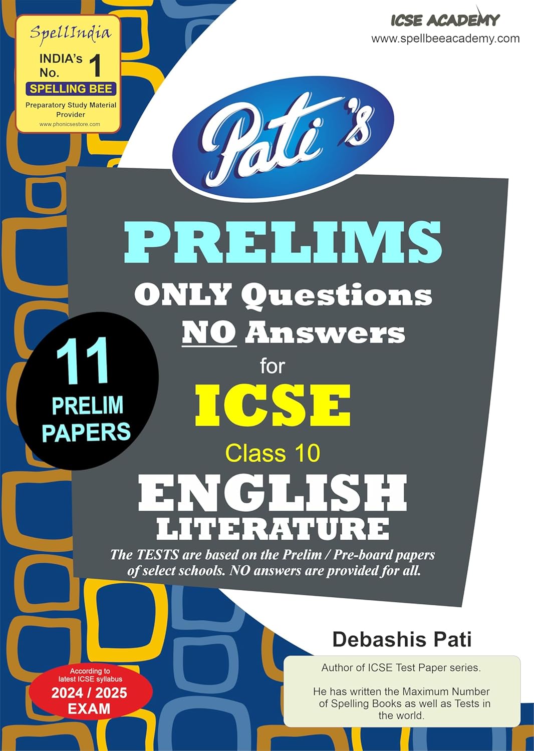 ICSE Class 10 English Literature Prelim Papers Book by Debashis Pati